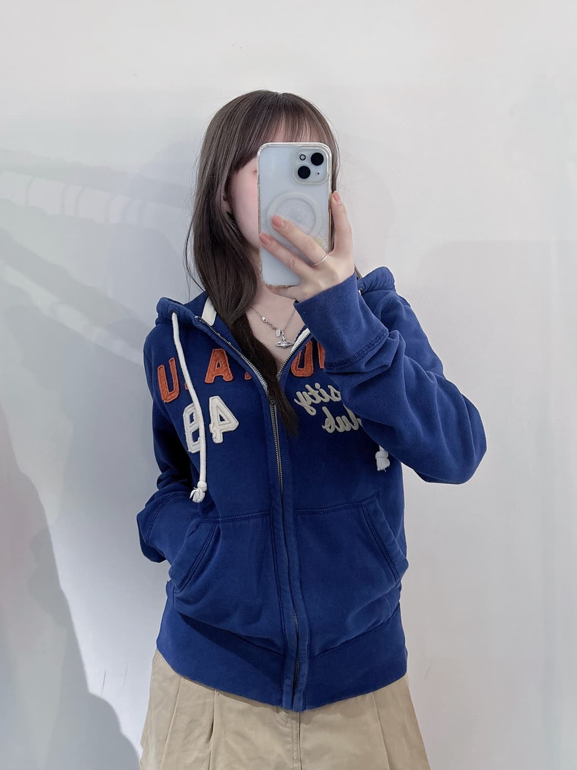 후아유 빅로고 후드집업 상품이미지1