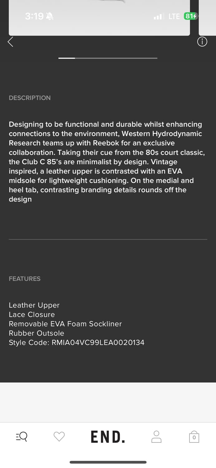 리복x웨스턴 하이드로다이나믹 클럽c85 285 클럽씨 상품이미지9