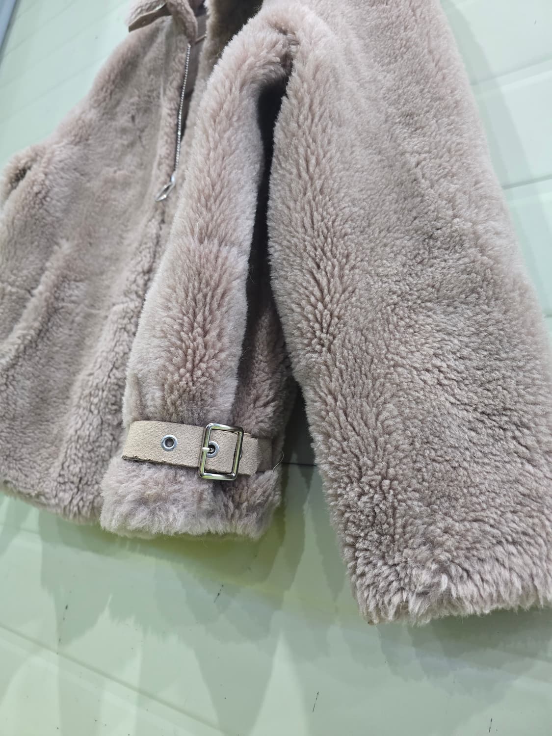 양모 100 숏 자켓 브라운 퍼 자켓 상품이미지3