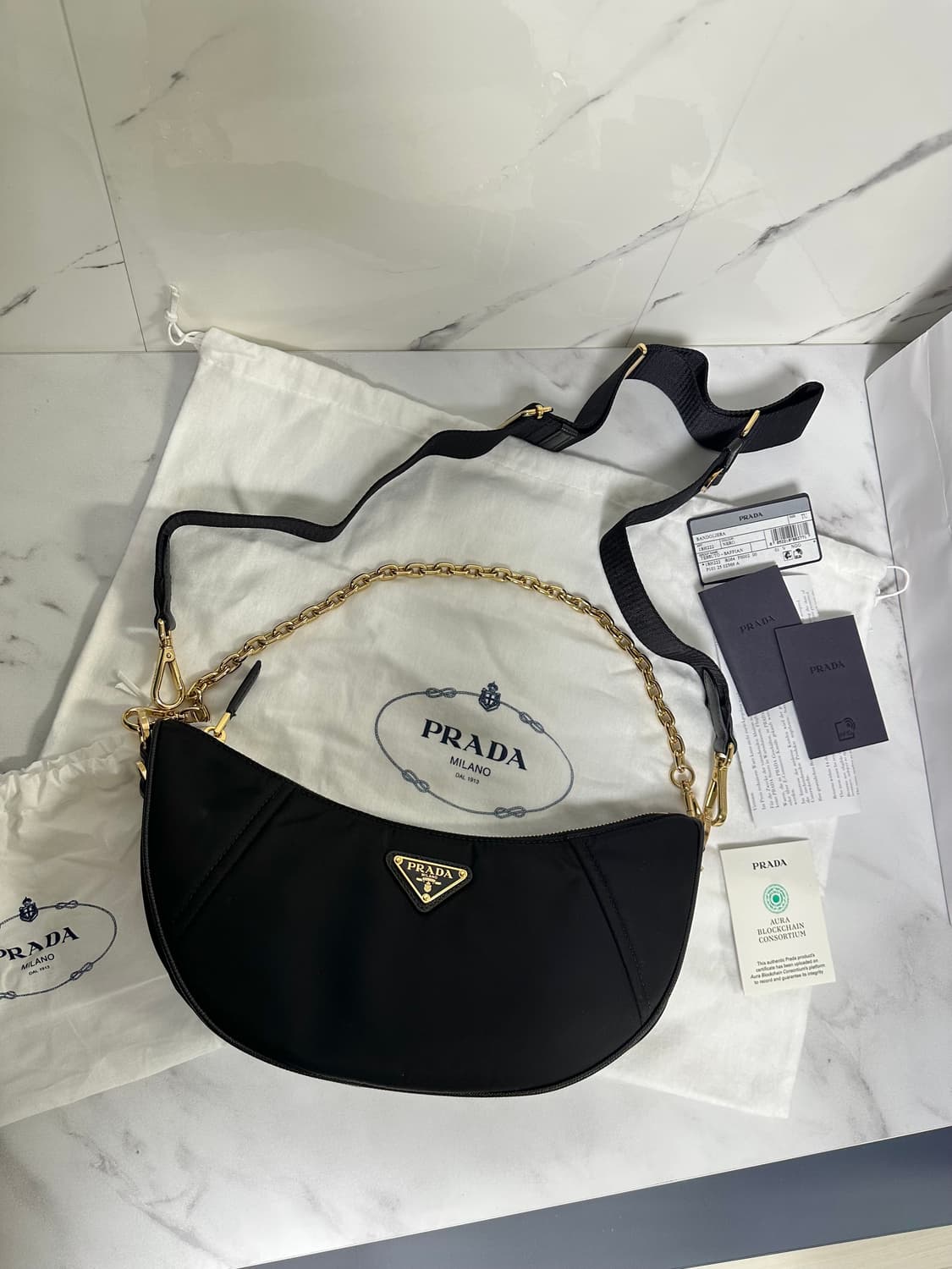 [새상품 정품] 프라다 드뮈룬 호보 크로스백 상품이미지1