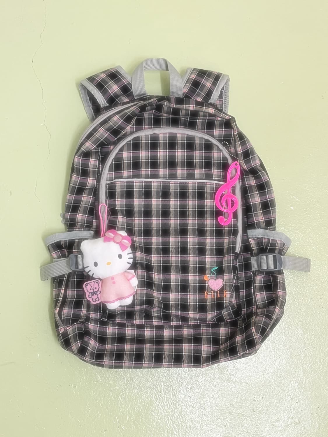 엘르 체크 백팩 🍥 상품이미지2
