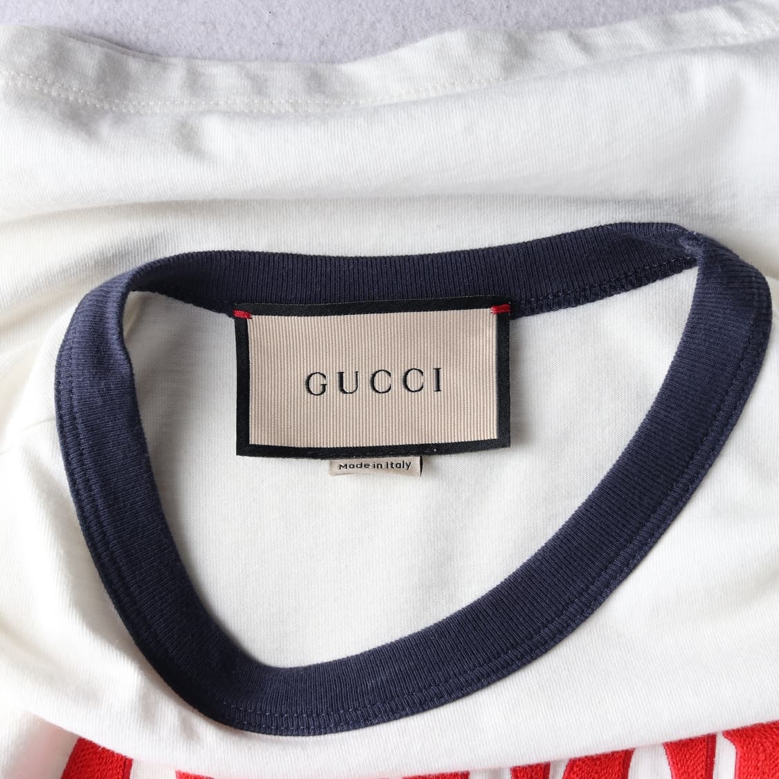 구찌 인터로킹 G 웹 코튼 저지 티셔츠 오프 화이트 반팔  XS
 상품이미지5