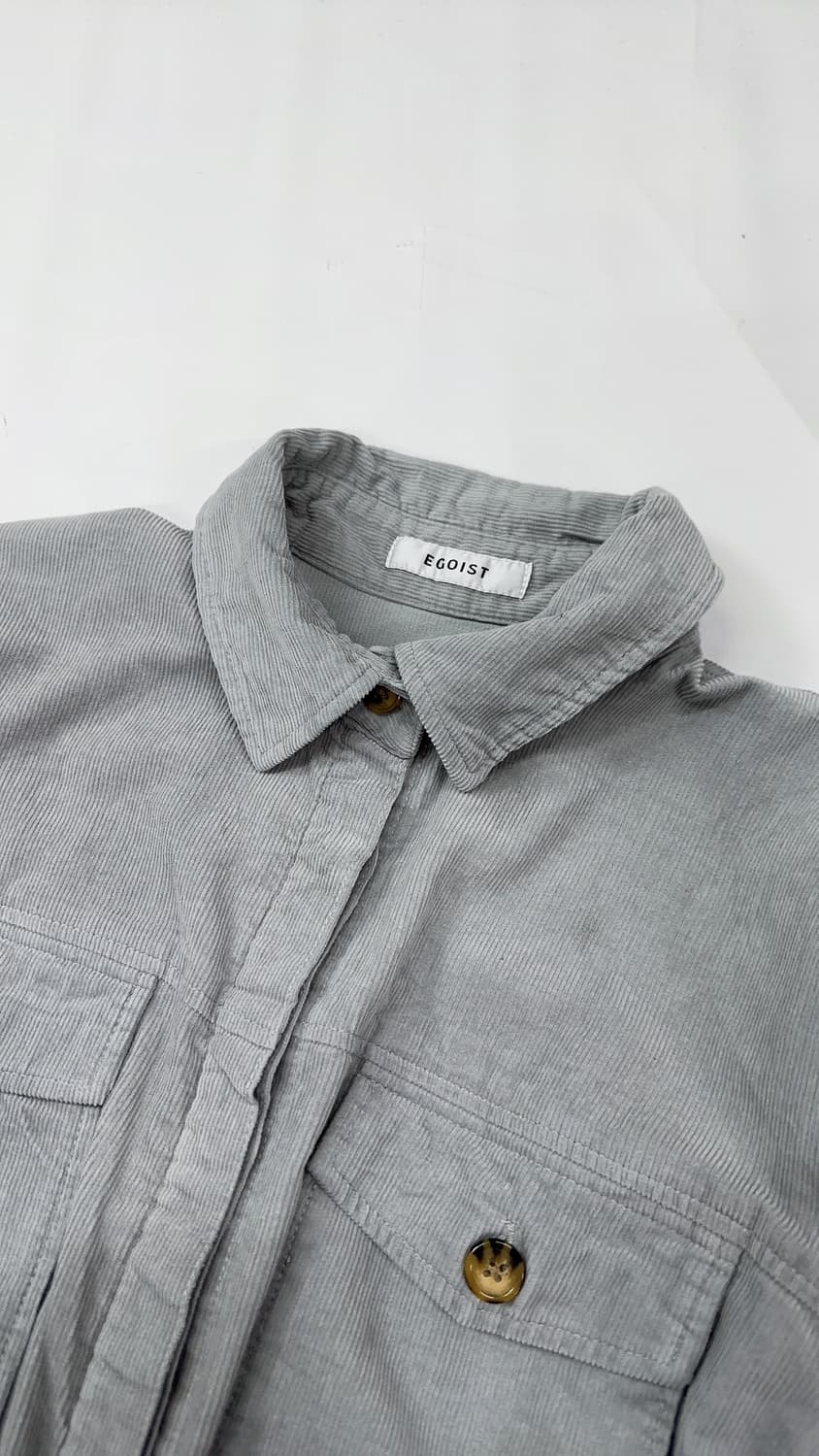 🩵에고이스트 스카이 블루 골덴 코듀로이 벨트 셔츠 🩵 베이직 아우터  상품이미지4