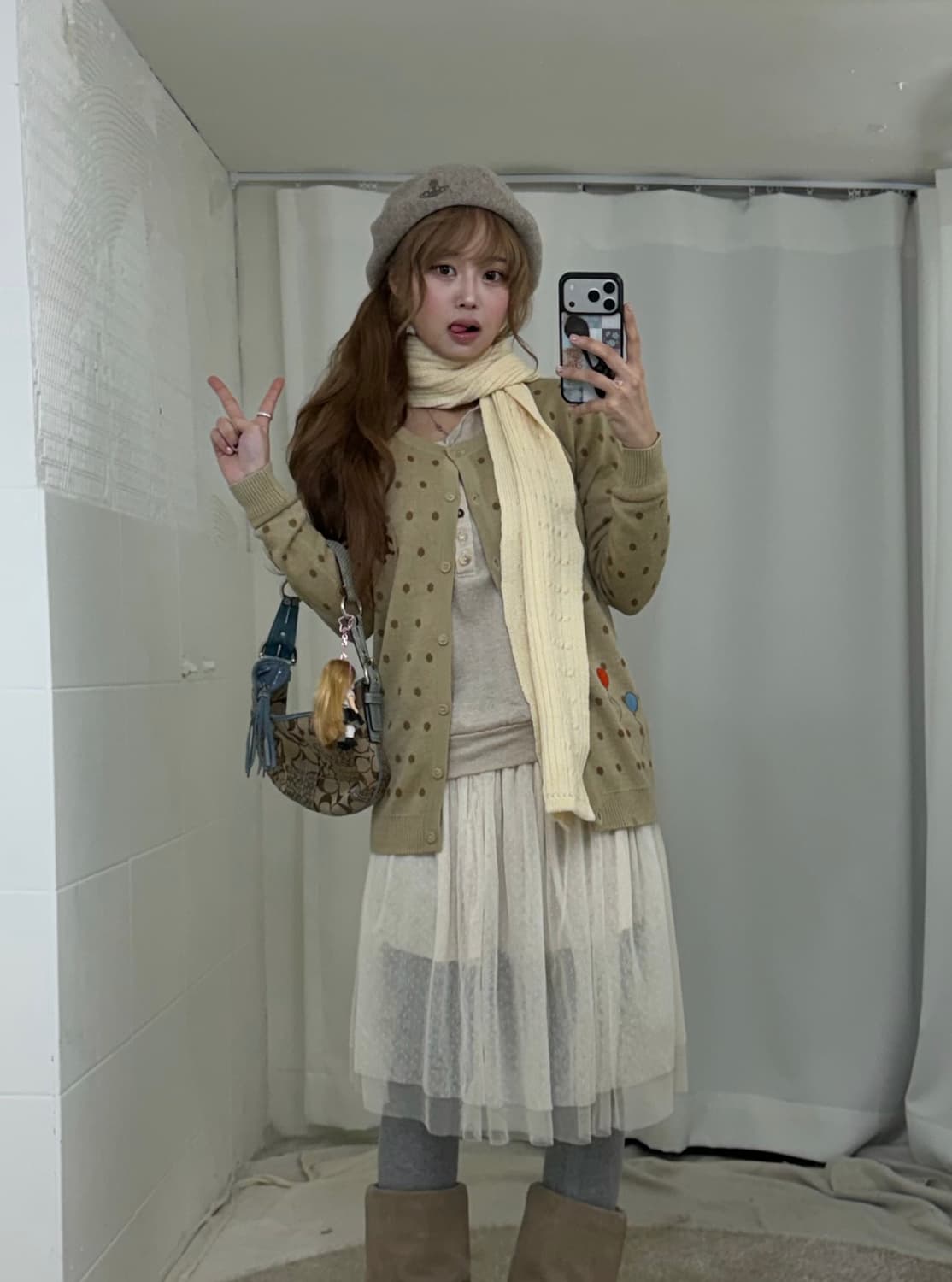 비비안웨스트우드 베이지 베레모 상품이미지1