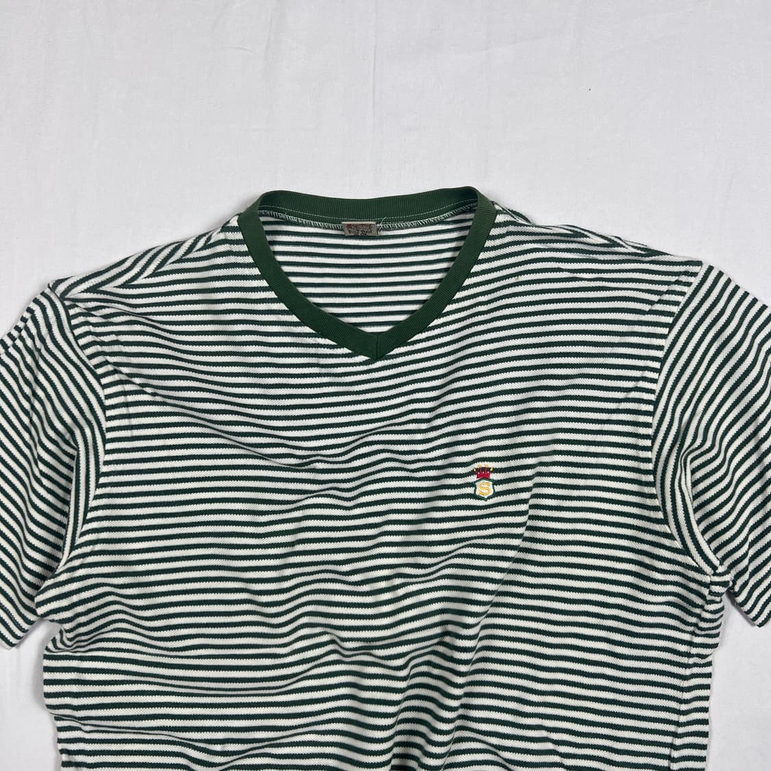 90‘s 스투시 stussy s 크라운 로고 스트라이프 반팔티 상품이미지2