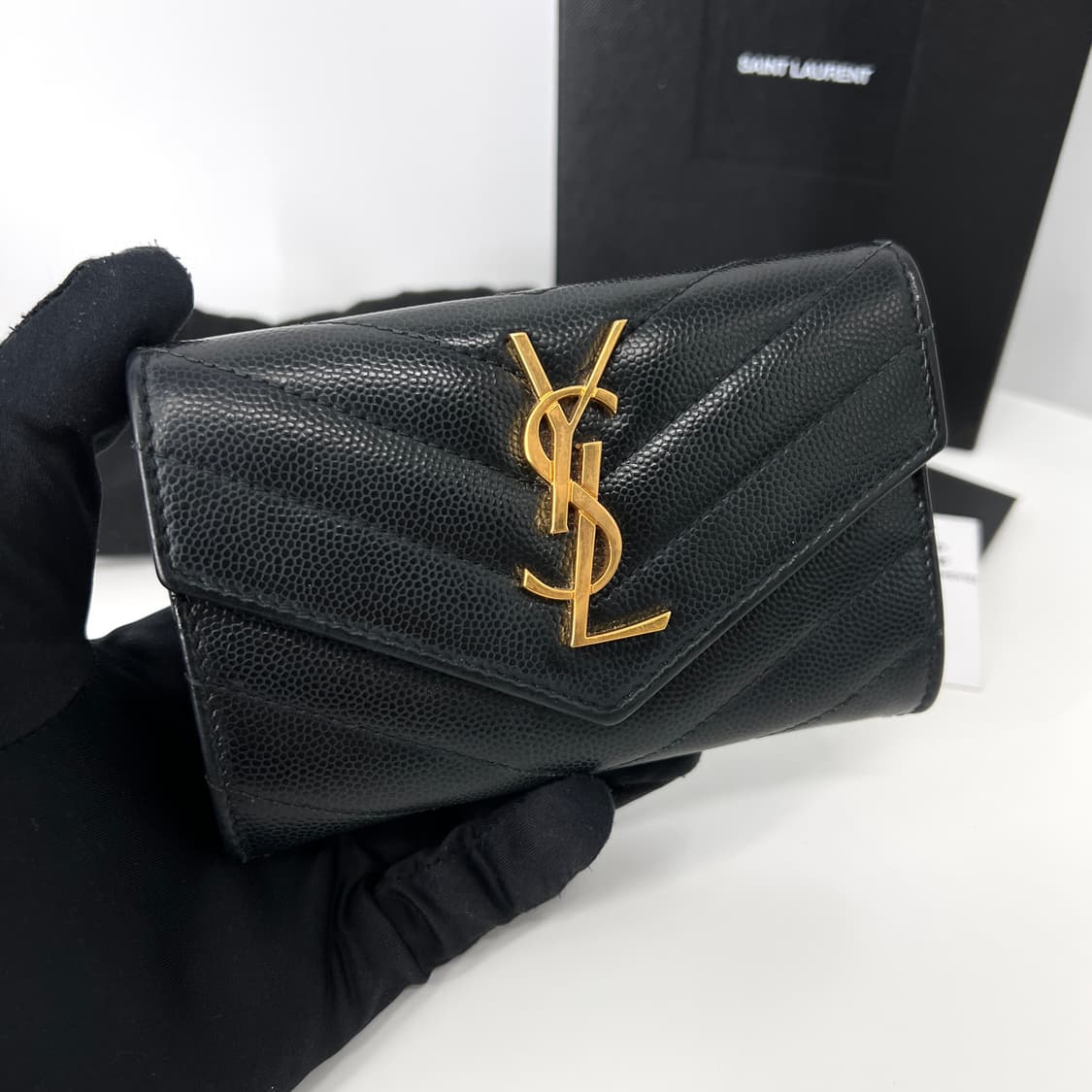 생로랑 엔벨로프 여성 카드지갑 블랙 (414404) 상품이미지2