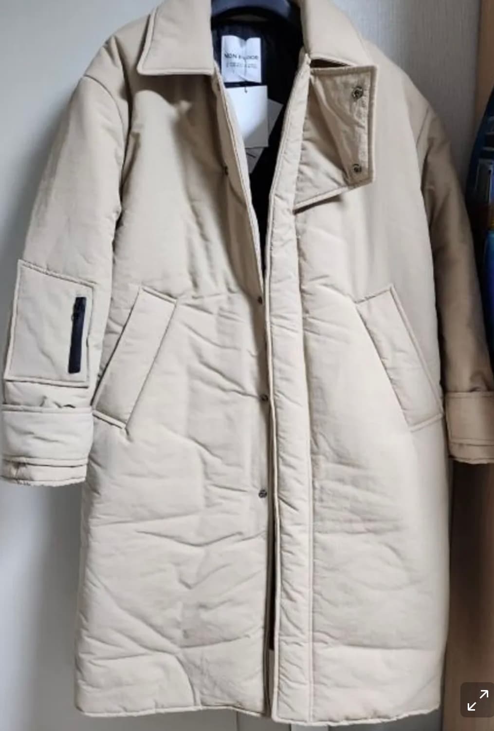 논플로어 오피서 패딩 코트 베이지 상품이미지1