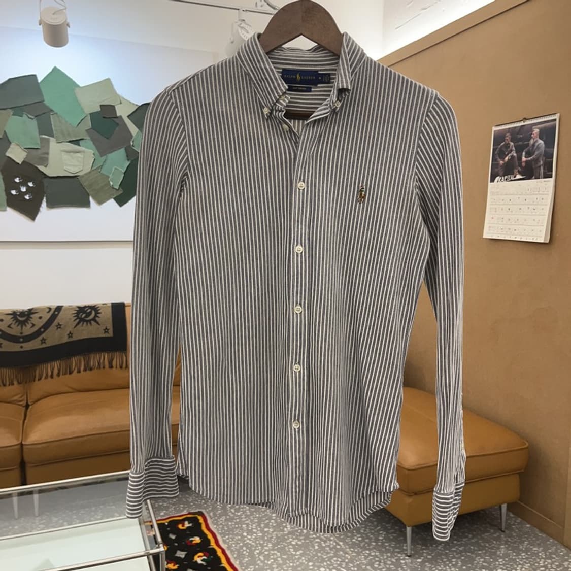 폴로 랄프로렌 캐주얼 스트라이프 스판 셔츠 M C08408 상품이미지3