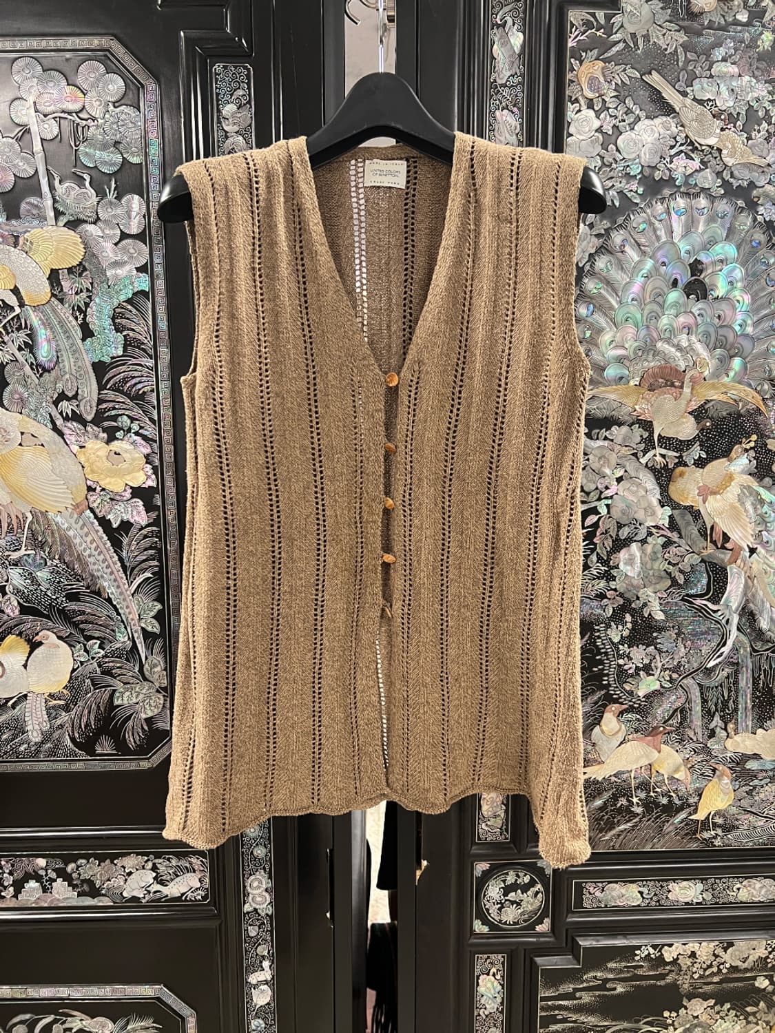 ITA 베네통 세로 패턴 니트 베스트 OS 상품이미지1