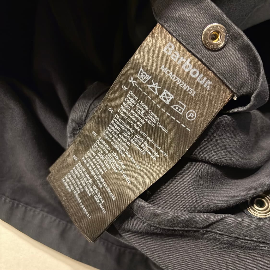 [S] 바버 애쉬비 네이비 코듀로이 카라 자켓 D19 상품이미지7