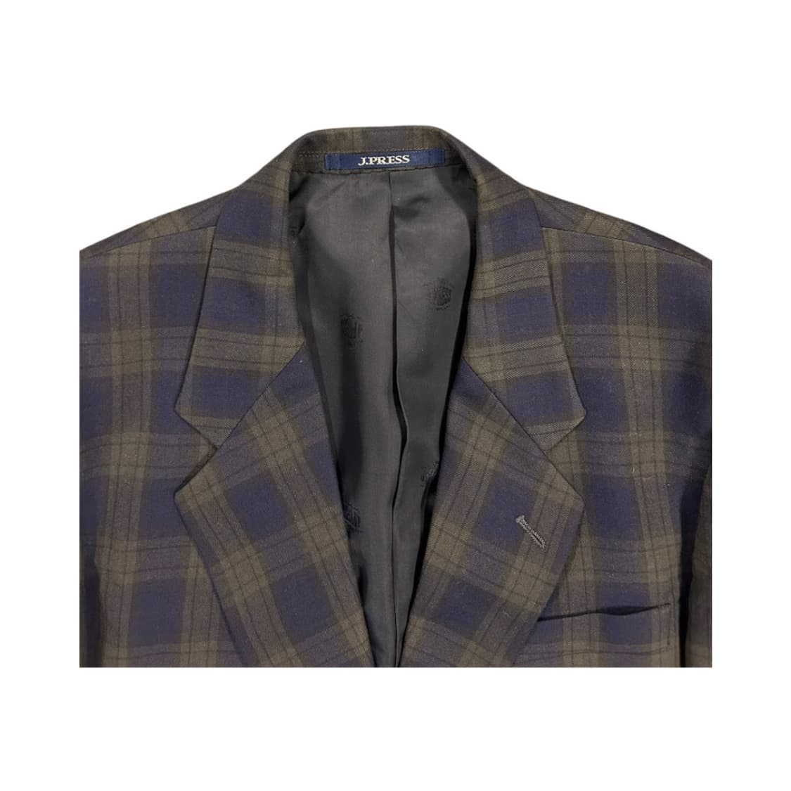M) 제이프레스 네이비 타탄체크 금장 울 블레이저 OB-008 상품이미지3