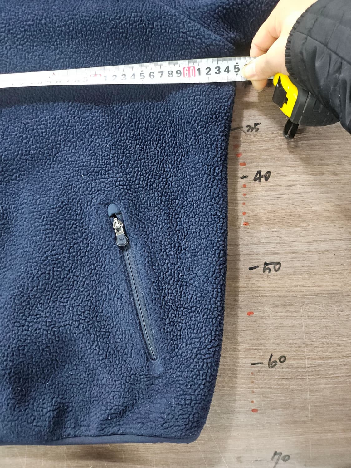 헤지스골프  네이비 뽀글이 플리스 집업 105 상품이미지5