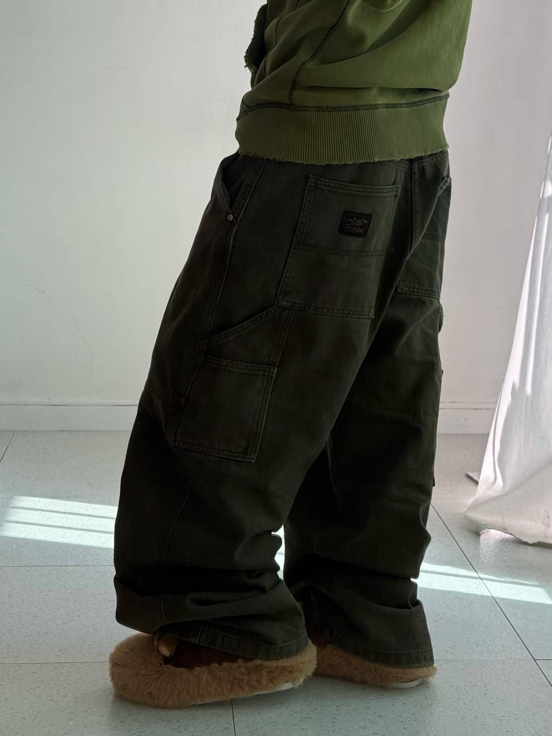 빈티지 카키 브라운 루즈핏 카펜터 상품이미지3