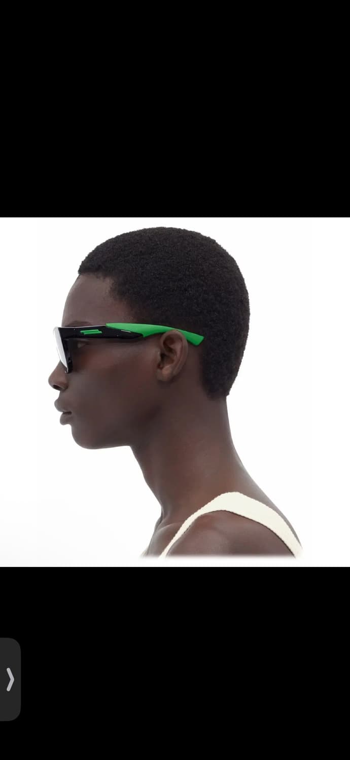 보테가베네타 블랙 메탈 마이터 에비에이터 선글라스 블랙그린 OS 상품이미지5