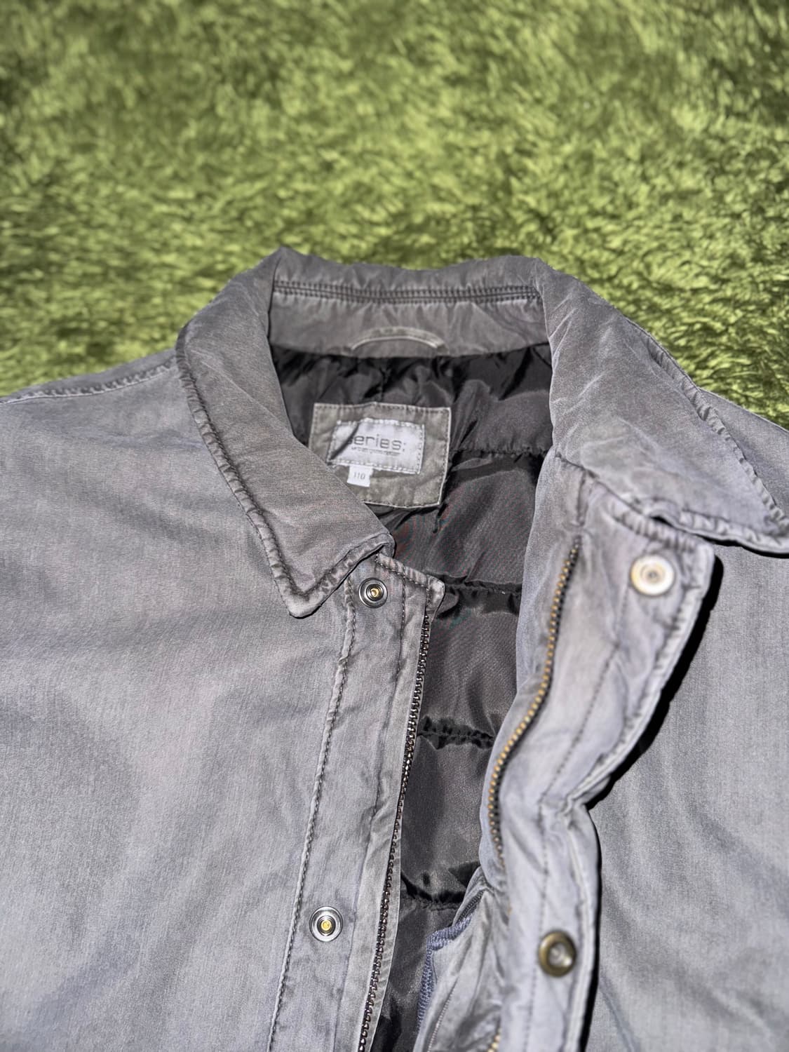 [110] Series 시리즈 패디드 워싱 스냅 버튼 코트 자켓 그레이 상품이미지4