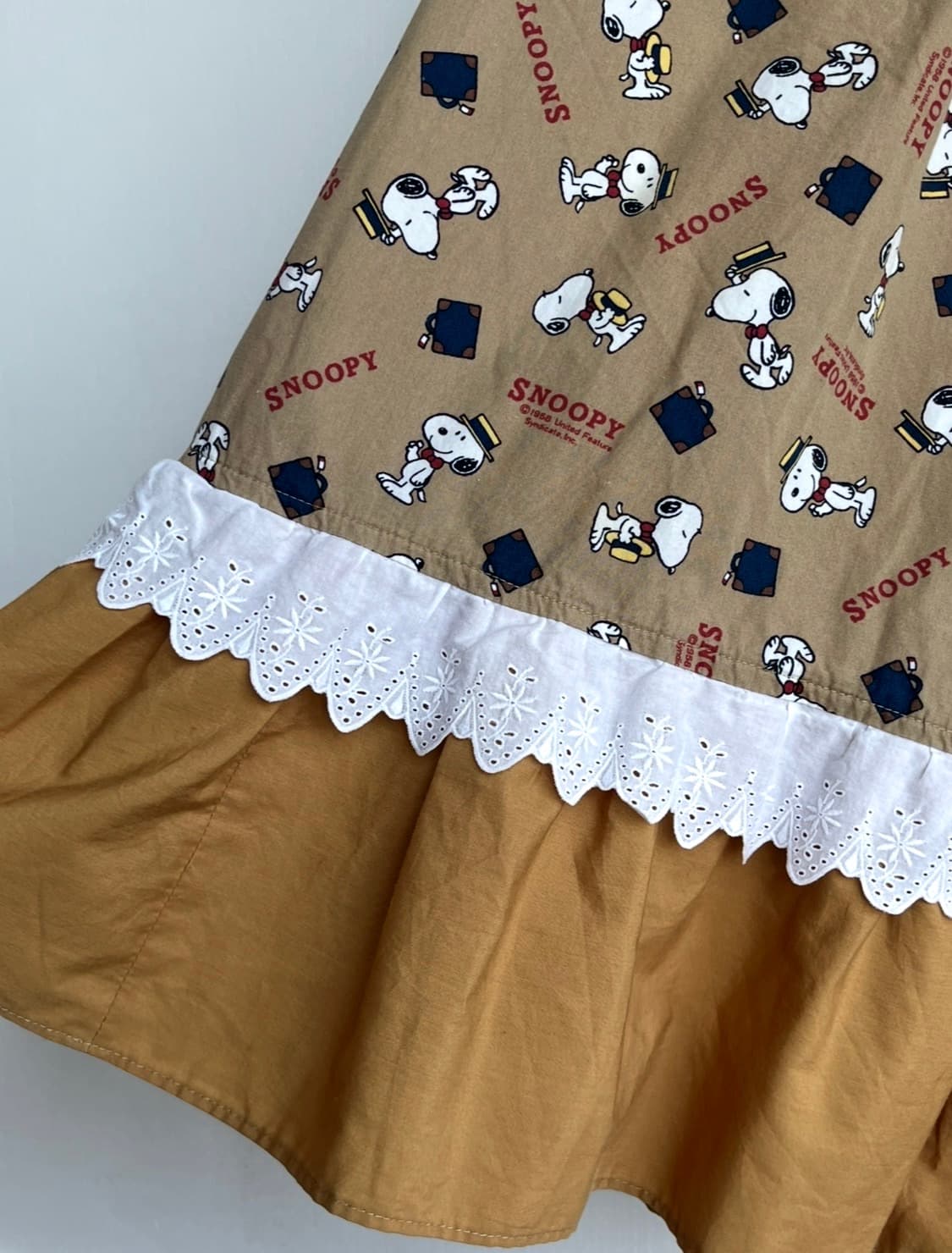 스누피 베이지 포켓 롱 스커트 상품이미지4