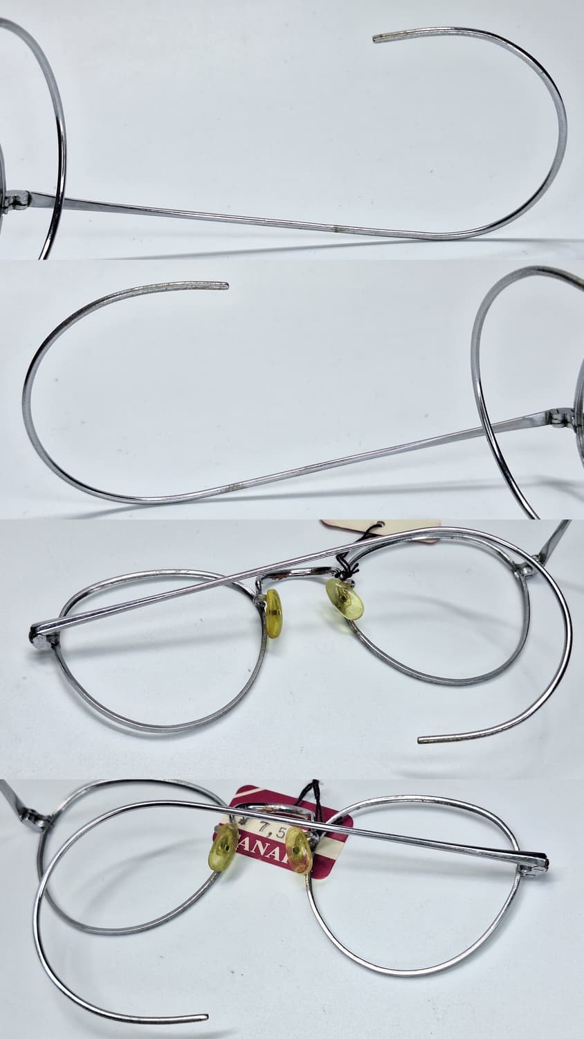 80s 일본제 빈티지 데드스톡 미사용/실버 케이블 템픅 안경테/클래식 상품이미지3
