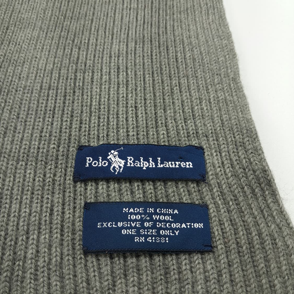 MX286 폴로 랄프로렌 더스티그레이 울 니트 목도리 머플러 상품이미지6