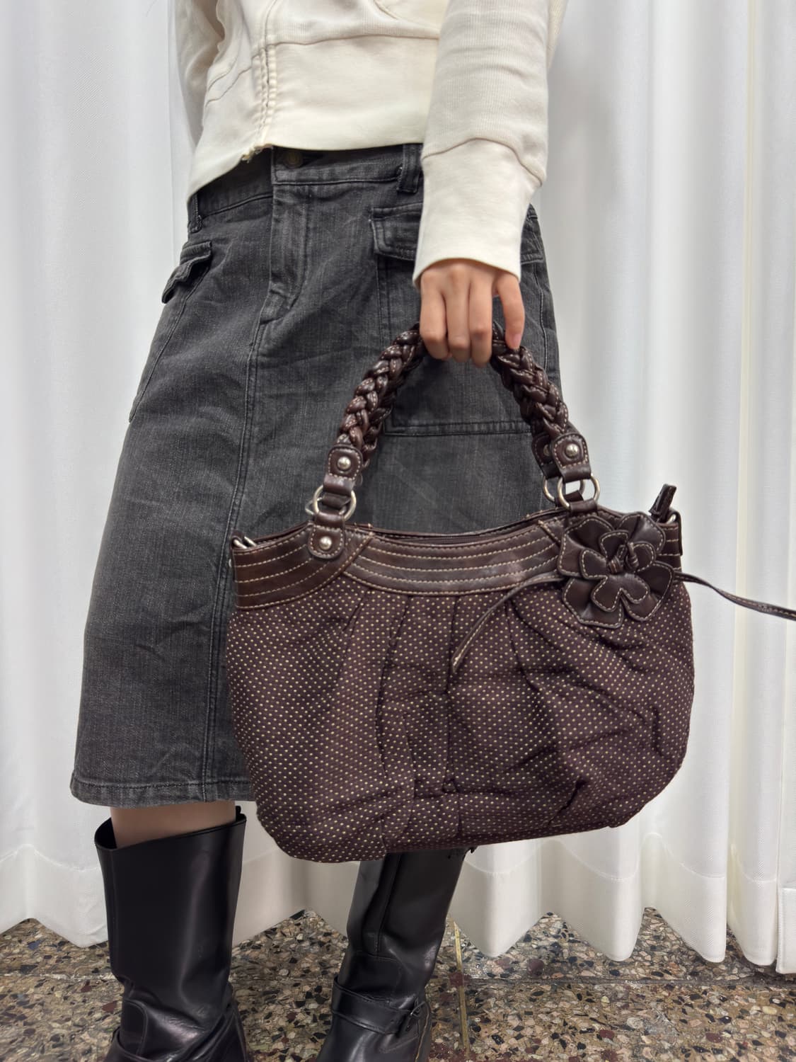hush hush brown dot design shoulderbag 상품이미지7