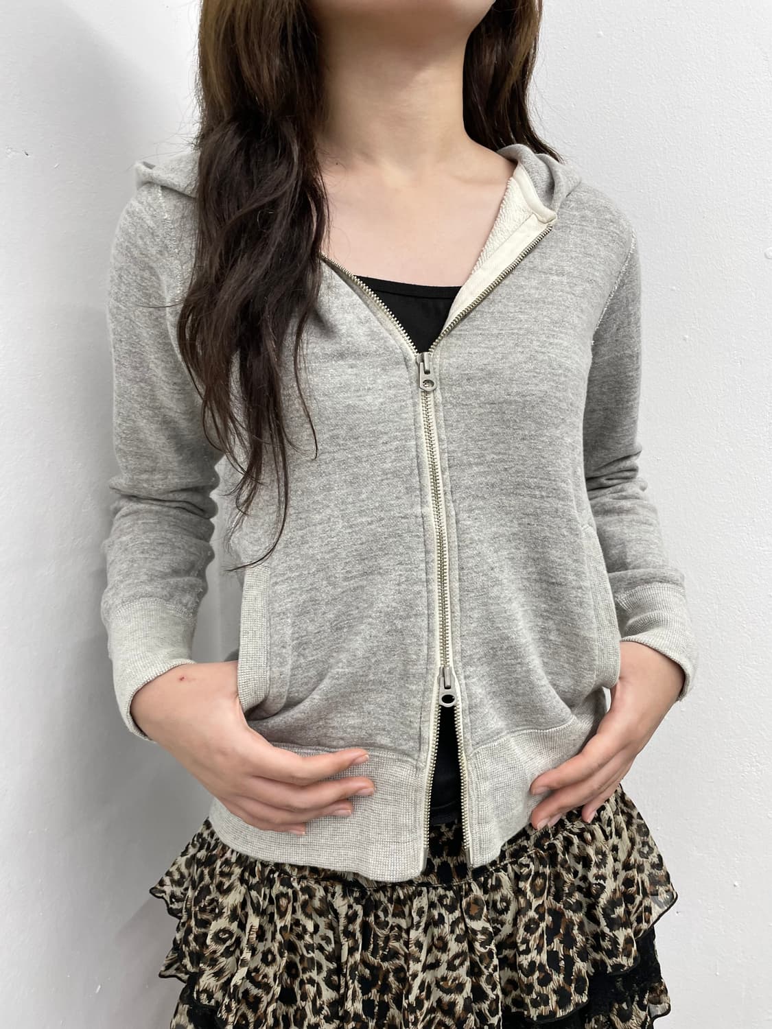 JPN 그레이 투웨이 후드집업 상품이미지1