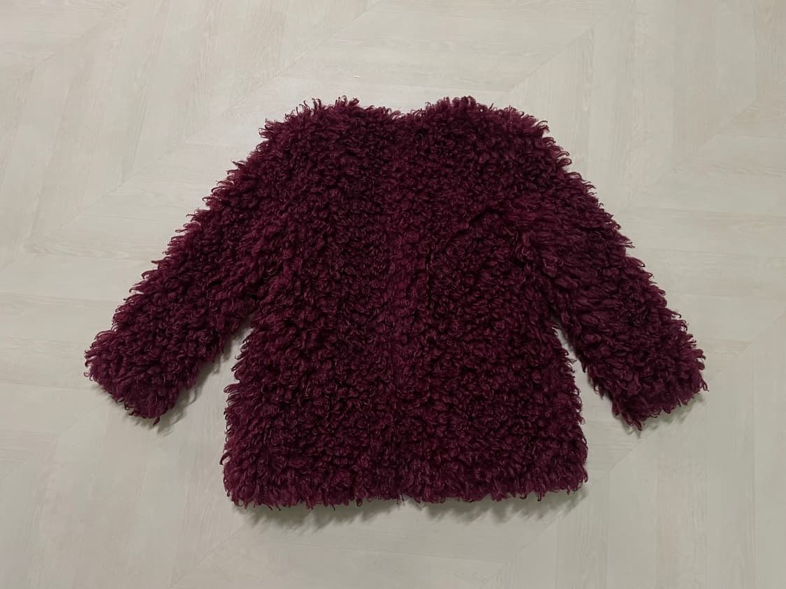 와인색 자주색 퍼 자켓 상품이미지5