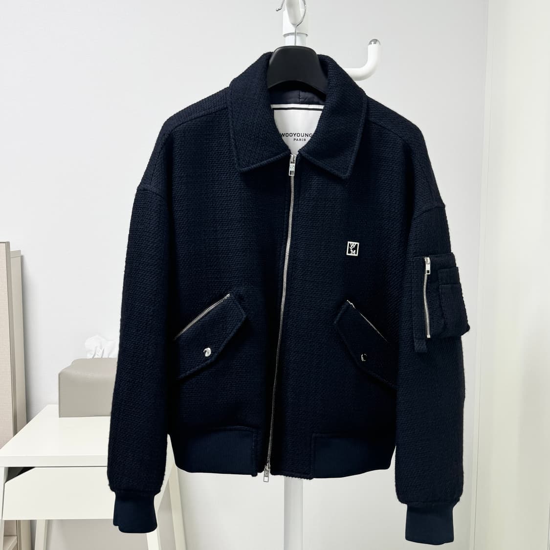 46)우영미 24fw 네이비 트위드 마원 상품이미지2