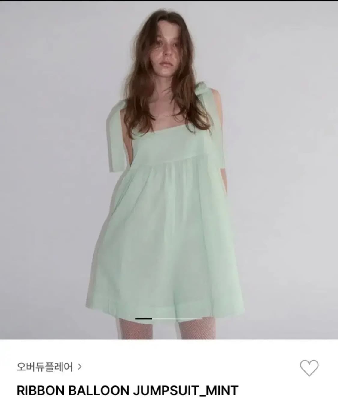 오버듀플레어 리본벌룬 점프슈트 민트 상품이미지1