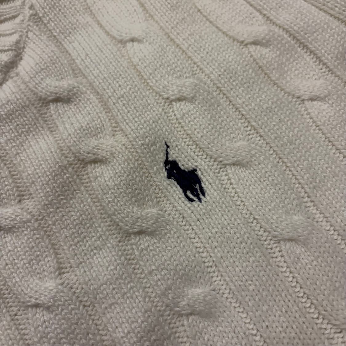 [L] 폴로 랄프로렌 케이블 꽈배기 니트 화이트 D178 상품이미지4