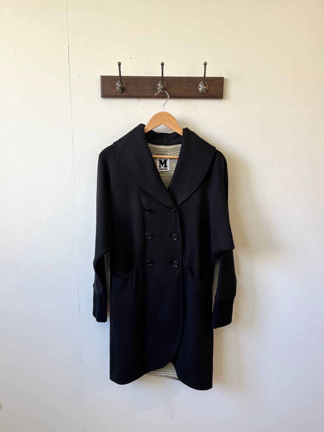 MISSONI 숄 카라 블랙 코트 상품이미지2