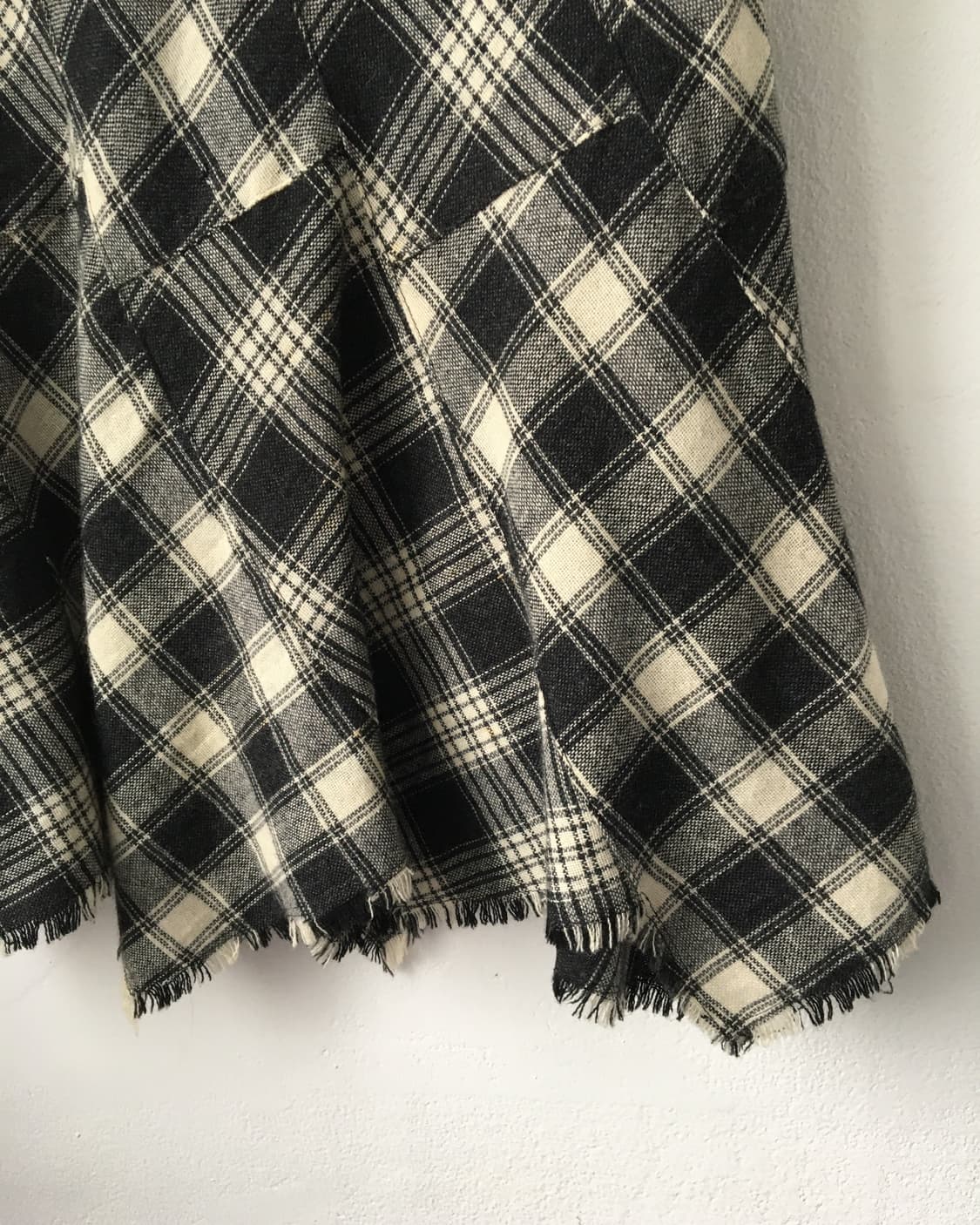 Check pattern unbalanced woolen skirt 상품이미지3