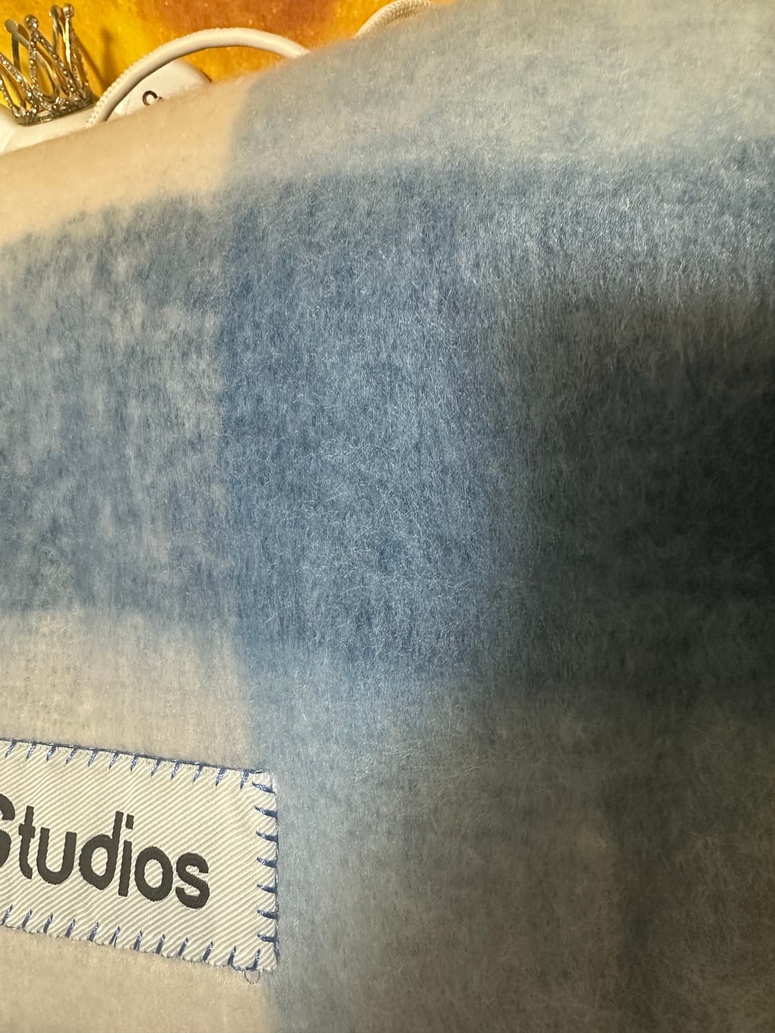 아크네 스튜디오 블루 체크 모헤어울머플러 남여공용 상품이미지3