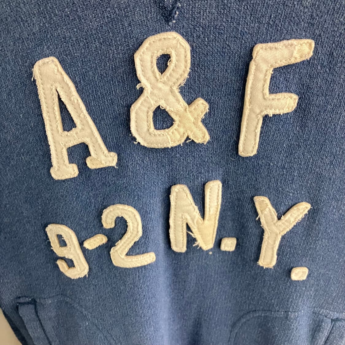 아베크롬비 빈티지 워싱 블루 후드티 S 상품이미지4