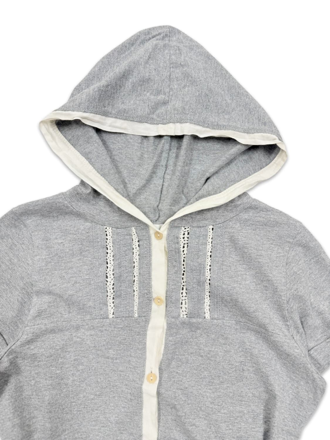 빈티지 그레이 모리 반팔 후드티 상품이미지4