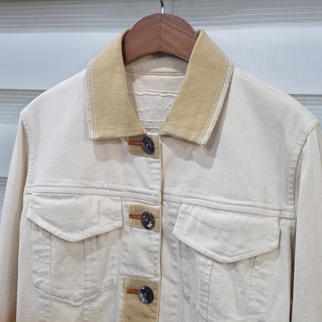 츠모리 치사토 배색 데님 크롭 자켓- 우먼M 상품이미지2