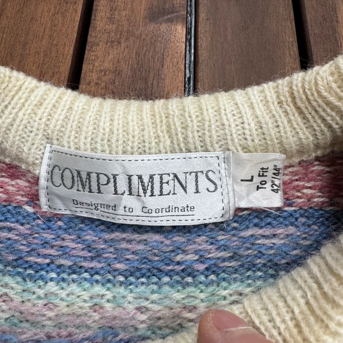 80s Compliments 파스텔 페어아일 니트 (L)   상품이미지5