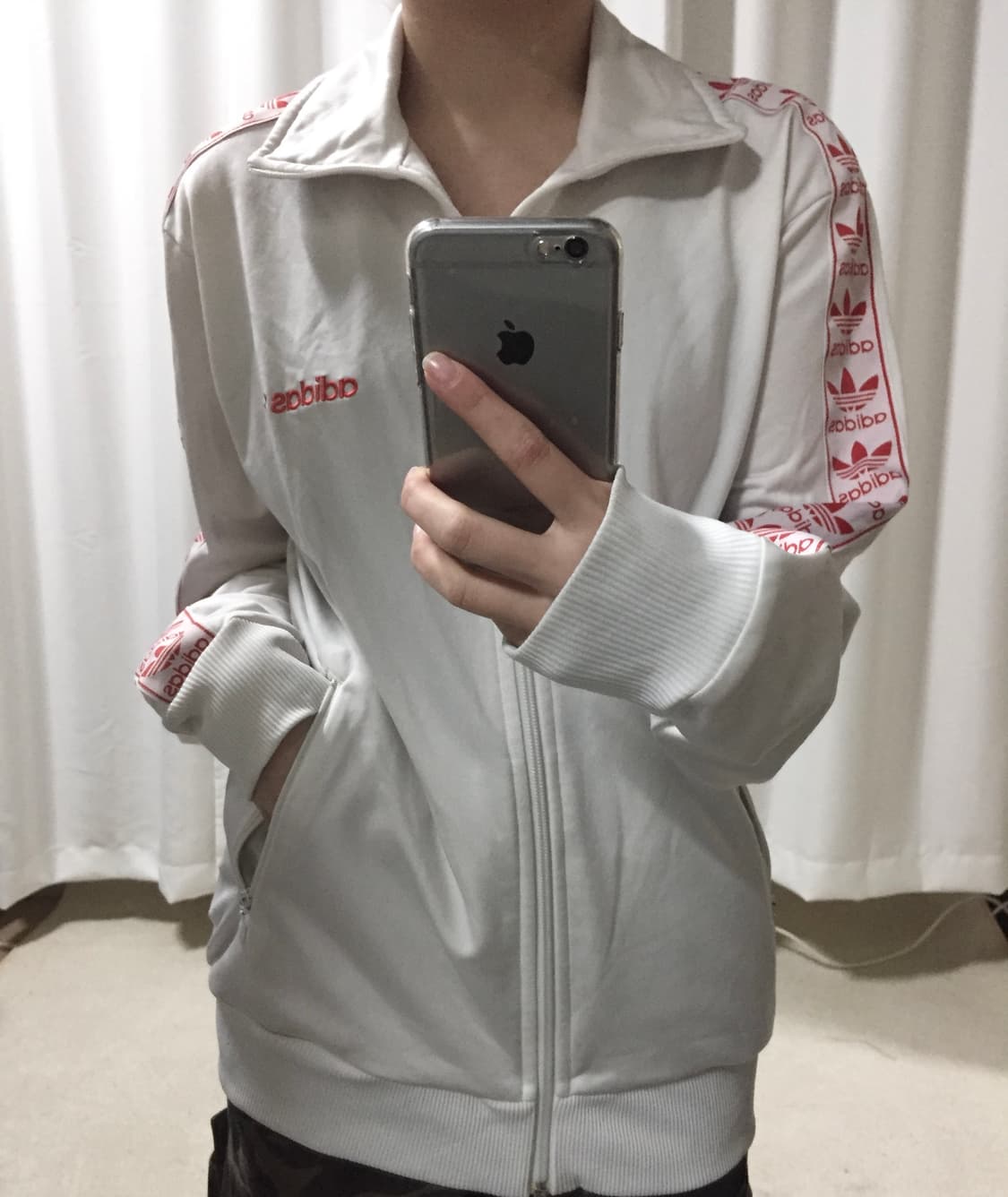 아디다스 흰빨 화이트 와글와글 트랙탑 져지 상품이미지1