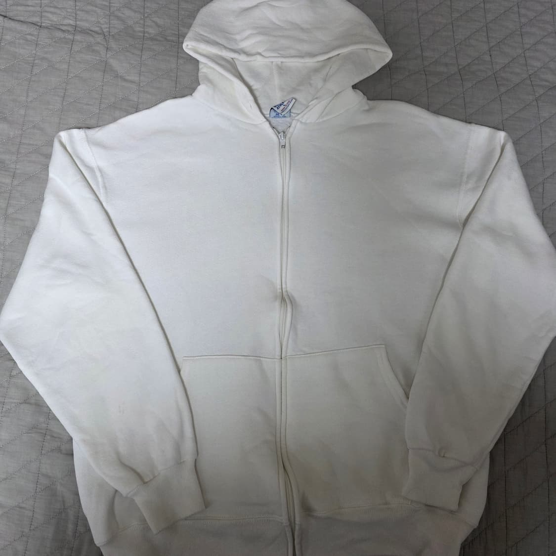 [L] 90s USA 빈티지 러셀 애슬레틱 후드집업 화이트 상품이미지1