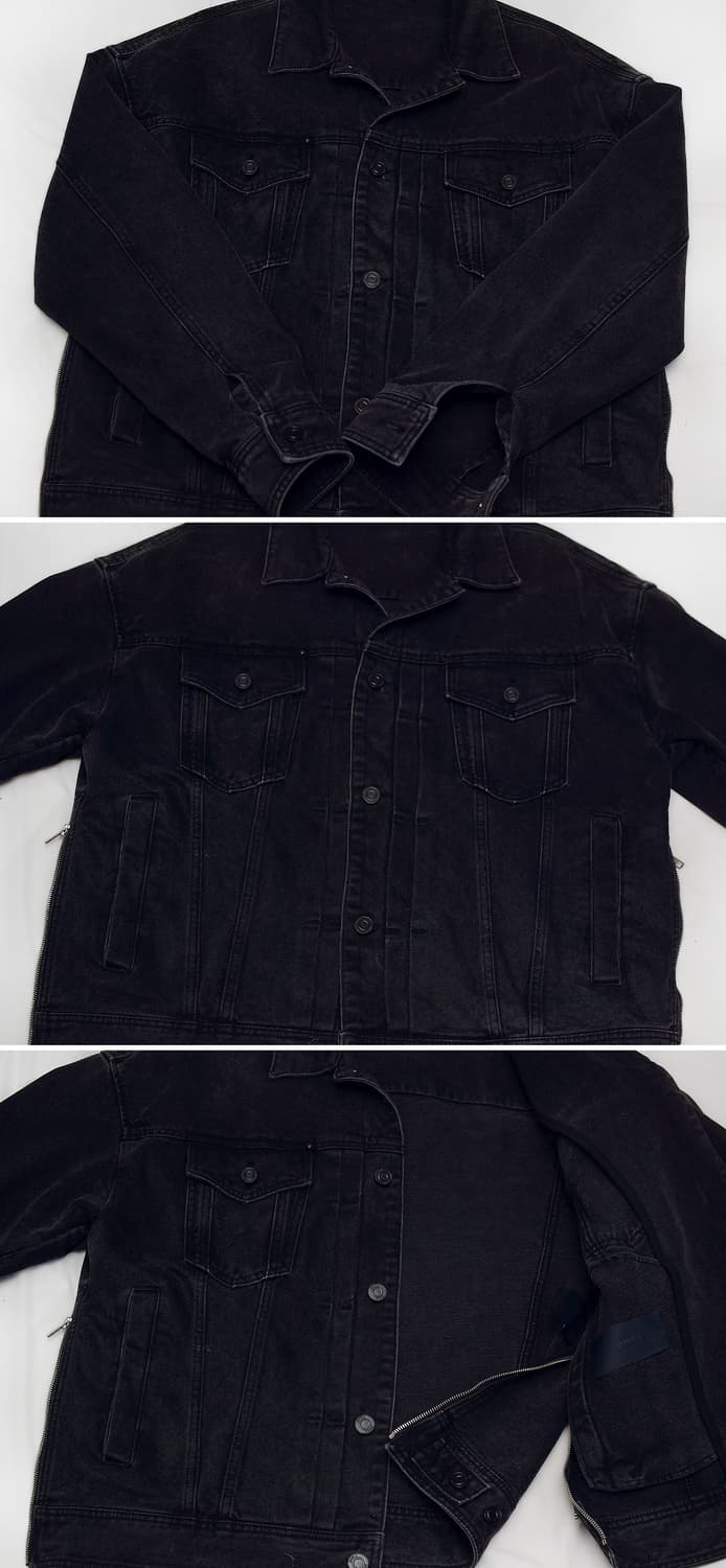 준지 (junn.j) 흑청 데님 사이드지퍼 트러커 자켓 (48/105+) 상품이미지6