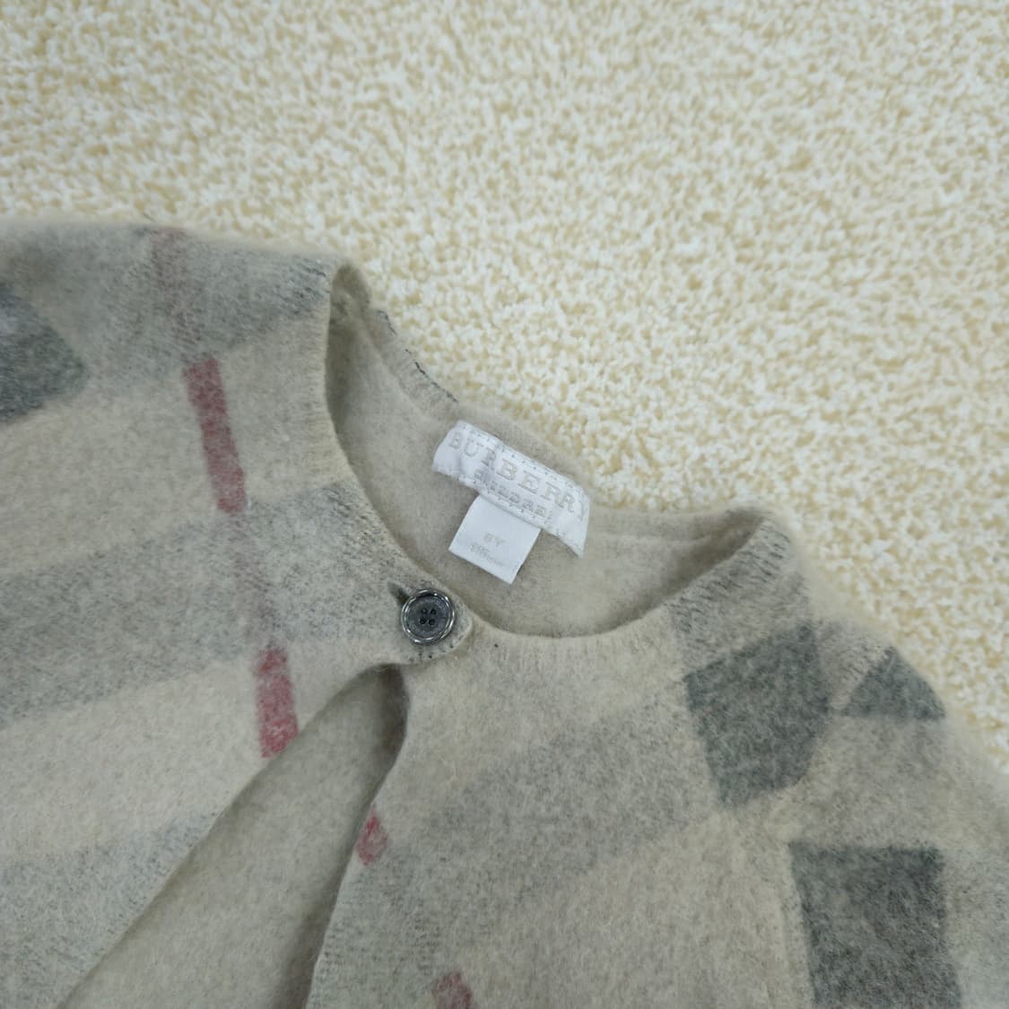 [6Y] 버버리 키즈 캐시미어 체크 가디건(정품 줄어듬) 1027JM2 상품이미지3