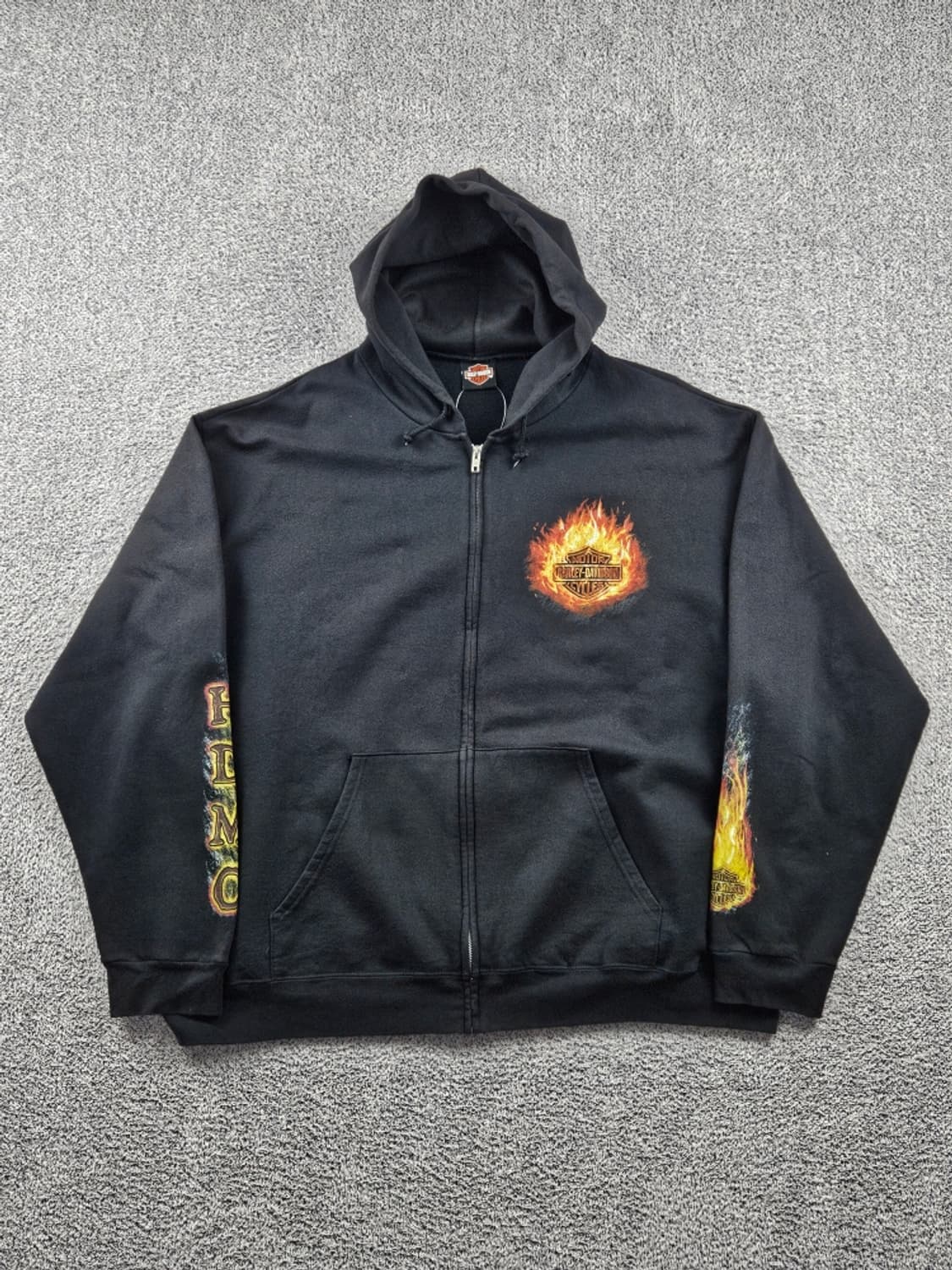 할리데이비슨 캐나다 엘버타 플레임 후드 집업 (2XL추정) / 10933 상품이미지3