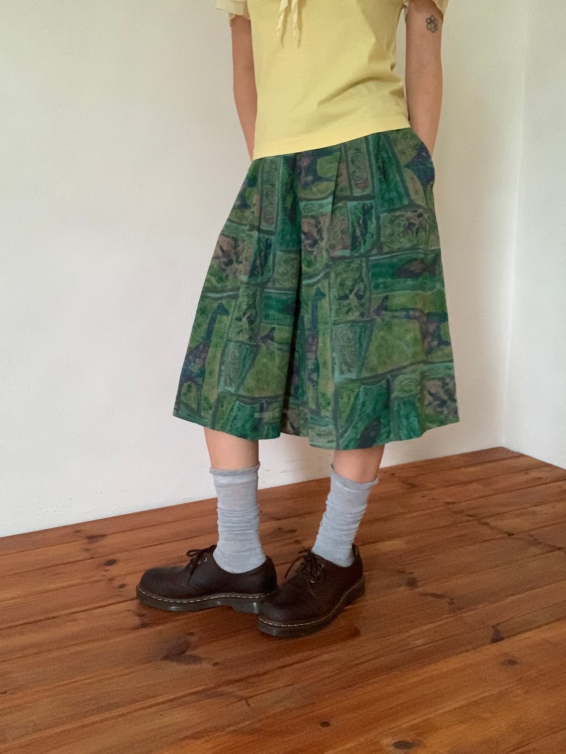 Pattern Wide Bermuda Pants 상품이미지1