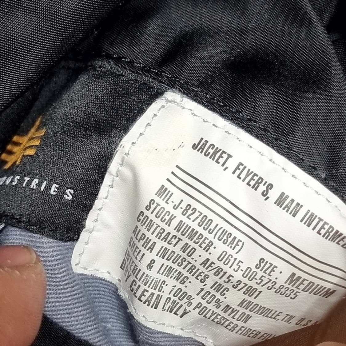 알파인더스트리 블랙 MA-1 항공 점퍼(100-105) 상품이미지5