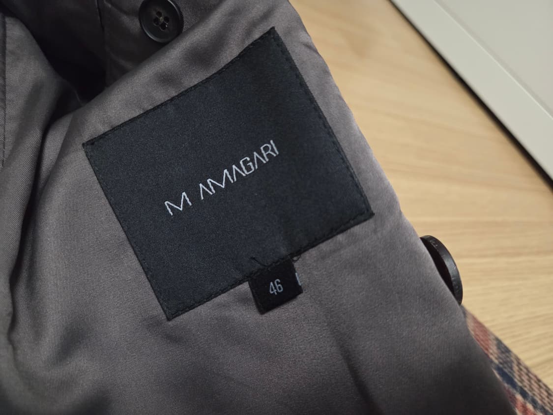 마마가리 앤틱 체크 더블 브레스트 코트 상품이미지4