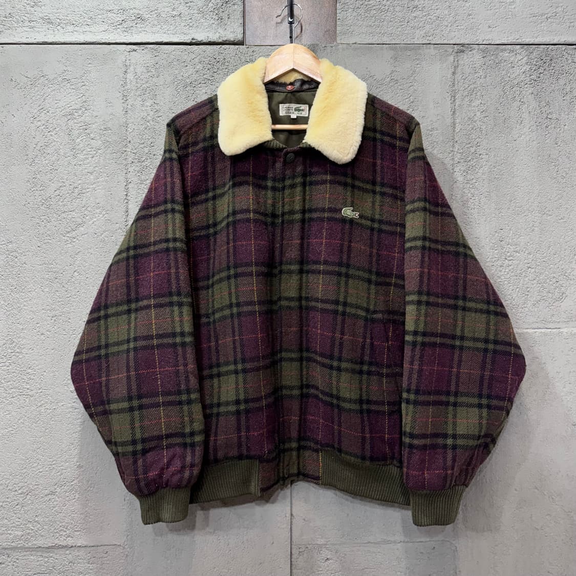 라코스테 체크 울 블루종 자켓 (L)   상품이미지1