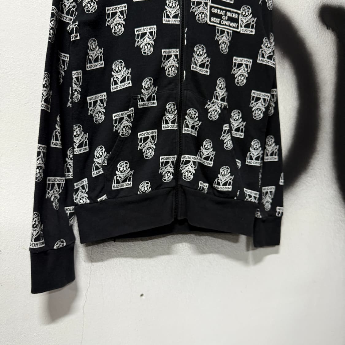 Rad custom 리미티드 에디션 키치 펑크 백 프린팅 집업 후디 상품이미지4