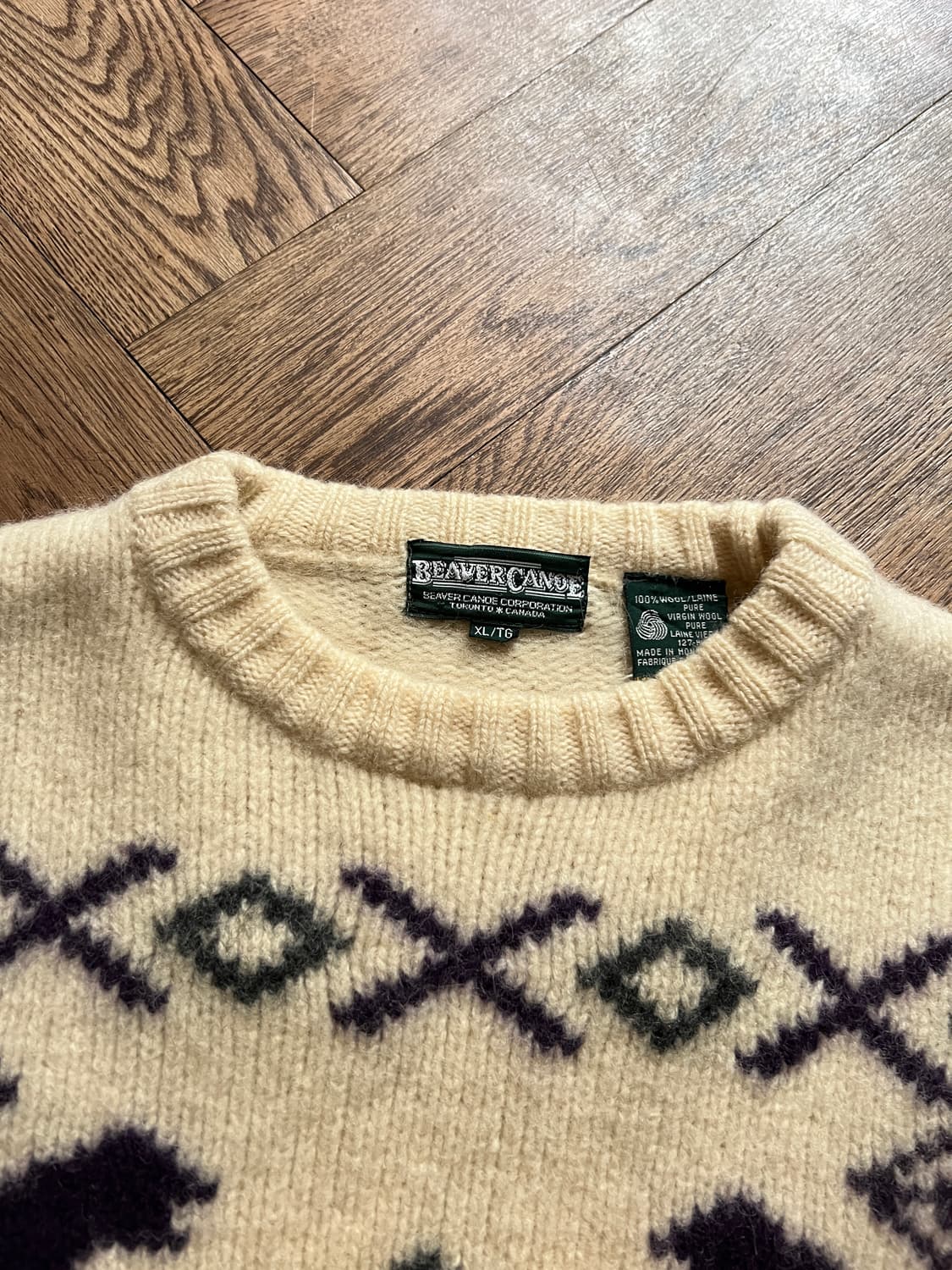 [XL]90's USA 빈티지 폴라베어 패턴 울 스웨터 상품이미지2