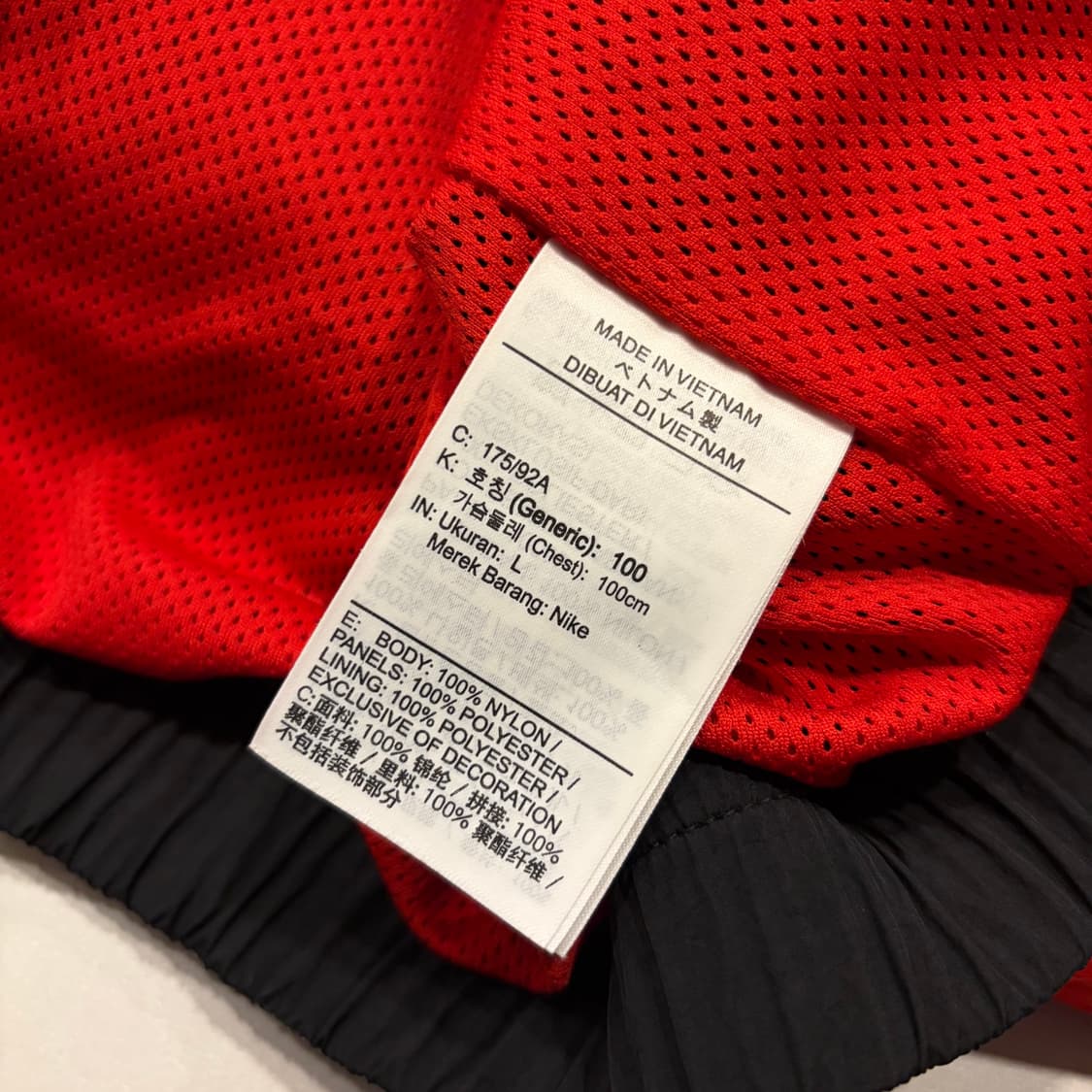 [L] 나이키 빅스우시 우븐 바람막이 레드/블랙 C973 상품이미지7