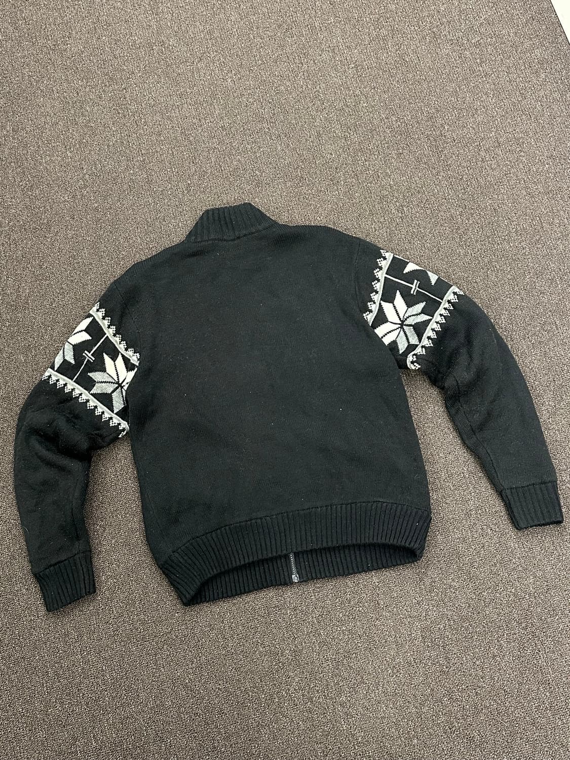 XL)anti label 빈티지 노르딕 패턴 풀집업 스웨터 상품이미지3