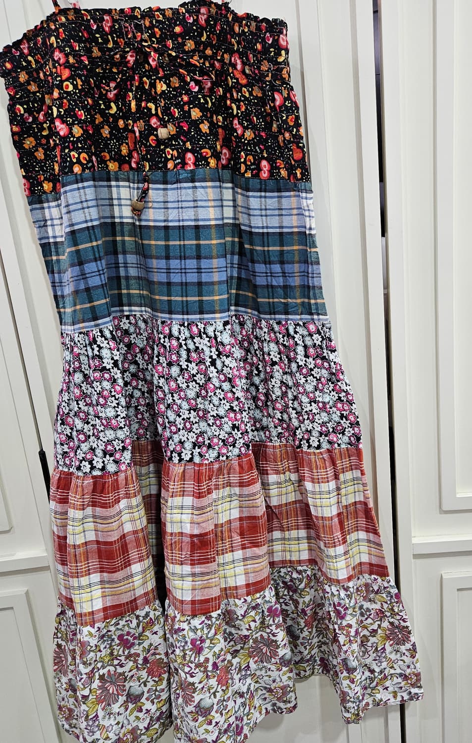 패치워크 플라워 티어드 롱원피스 상품이미지2