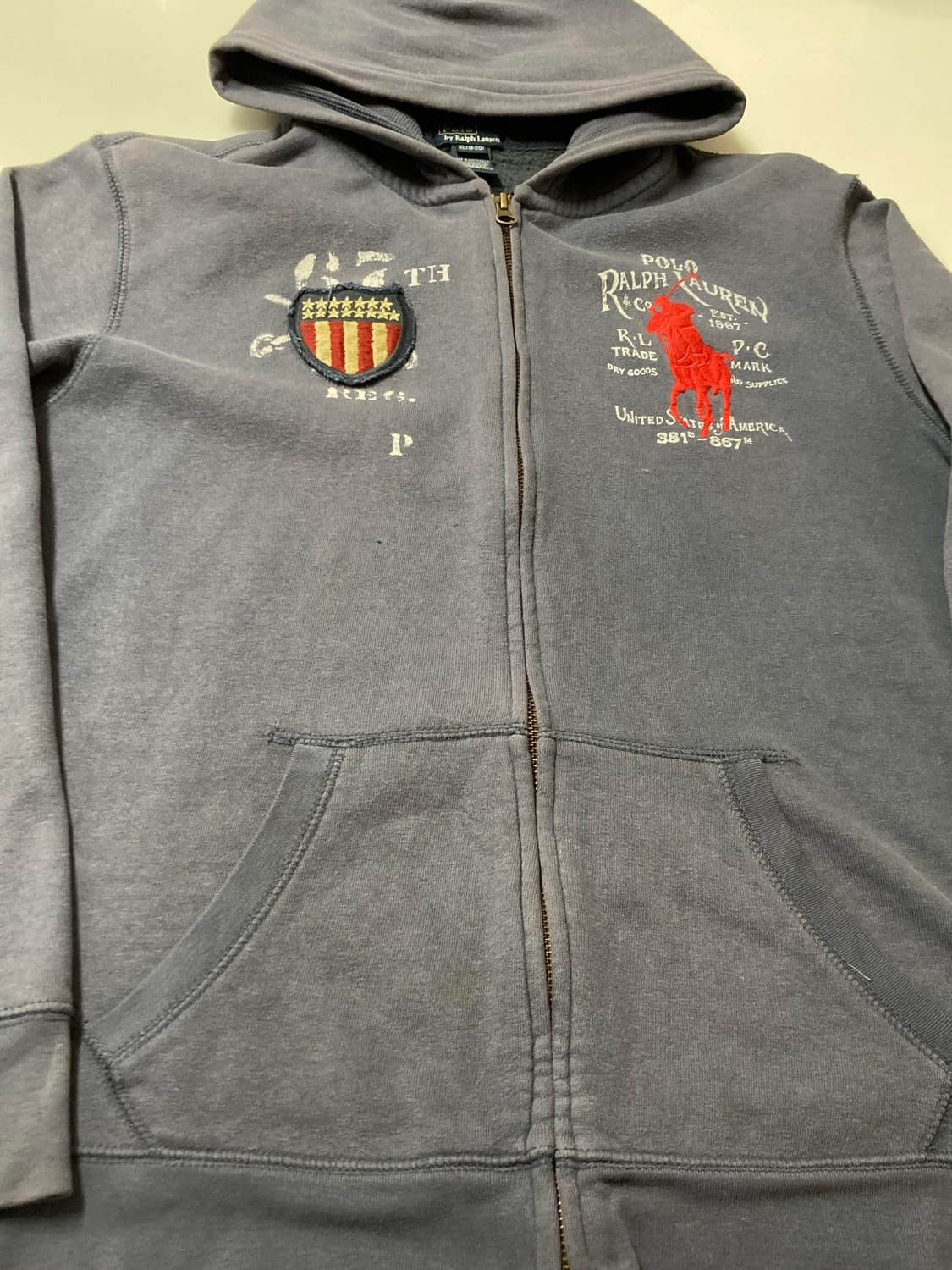 폴로 랄프로렌 USA 성조기 빅포니 후드집업 상품이미지3